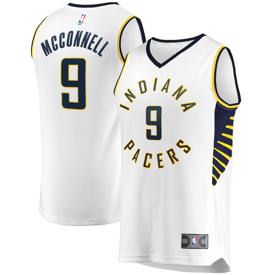 Men Indiana Pacers 9 T.J. McConnell Fanatics Branded White Fast Break Player Replica NBA Jersey